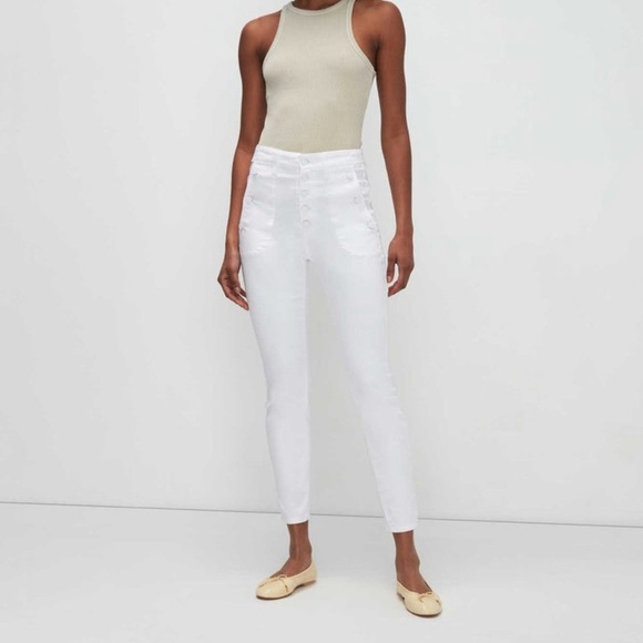 7 For All Mankind Slim Illusion Super High Rise Portia Jeans in White Size 28 - Picture 1 of 13